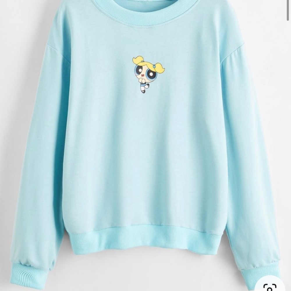 Bubbles” The powerpuff girls sweatshirt size Small NWT ROMWE